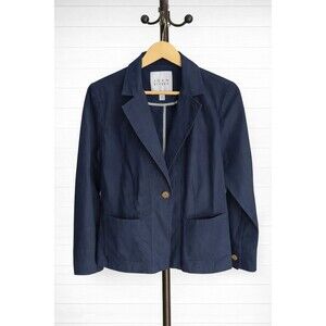 JOAN RIVERS Navy Blue, Cotton Blend Women's Blazer,  Size M